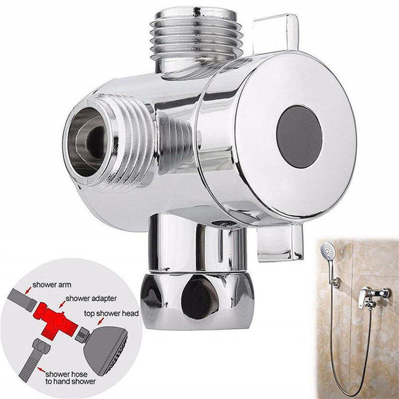 Multifunction 3 Way Shower Head Diverter Valve G1/2 Three Function Switch Adapter Connector T-adapter For Toilet Bidet Shower
