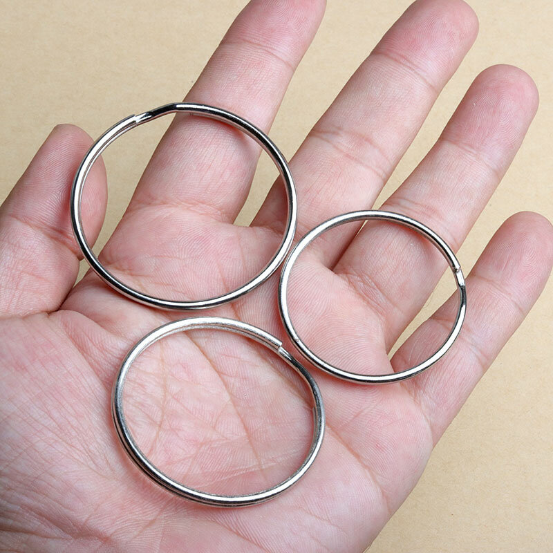 Juego de anillos divididos de alta calidad, 5 piezas, 40mm, 45mm, 50mm, llave de níquel grande, aro de resorte