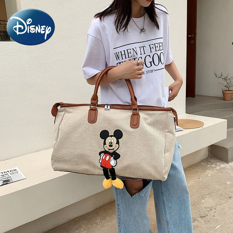 Дорожная сумка Disney с Микки Маусом, экскурсионная холщовая дорожная вместительная вещевая прочная сумка-тоут для фитнеса, чемодан для ручной клади