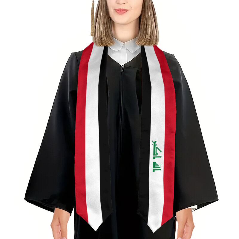 More design Graduation shawl Iraq Flag & United States Flag Stole Sash Honor Study Aboard International Students
