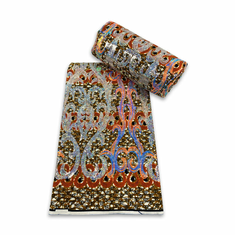 Tela con estampado de cera Ankara Nigeria, tela bordada con lentejuelas, vestido africano para fiesta de Navidad C2, 2023