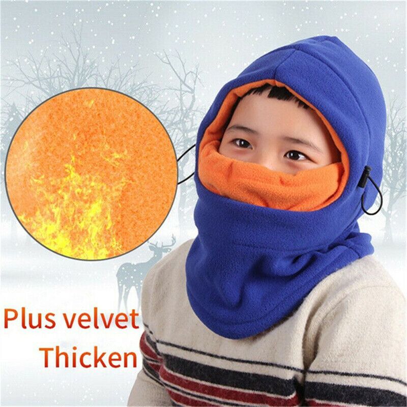 Máscara de esquí de lana cálida para el cuello, capucha, pasamontañas, gorro para niños, cara completa, Invierno
