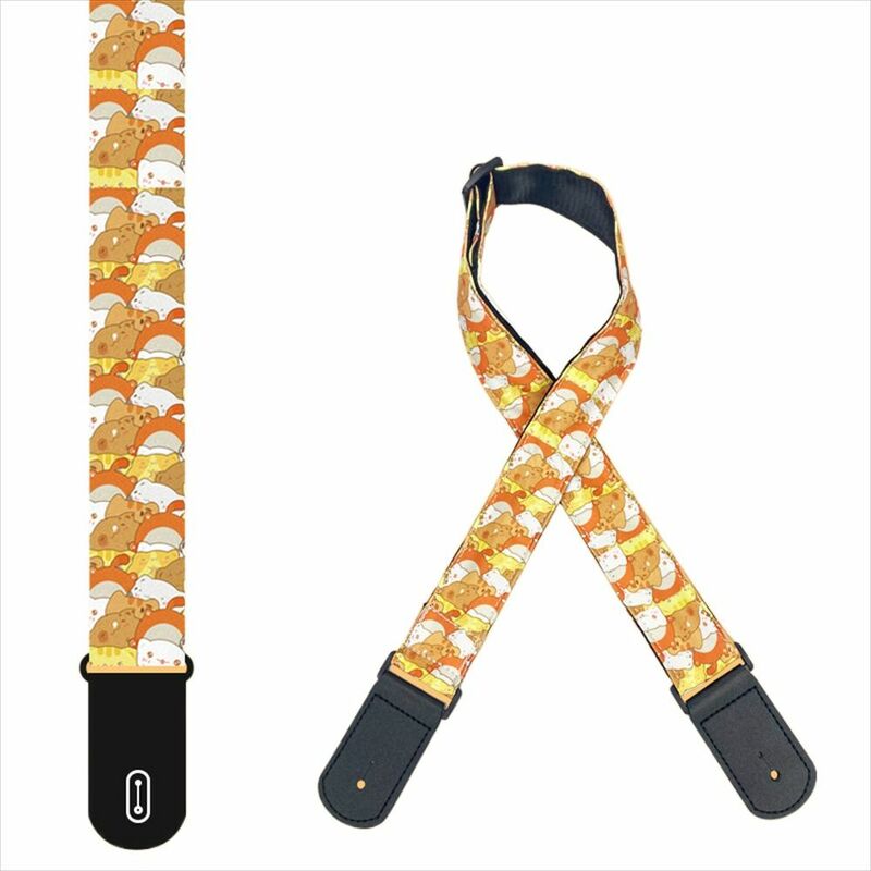 Cute Cartoon Guitar Strap Adjustable Personalized Acoustic Guitar Strap Music Hobby Thick Electric Guitar Belt Instrument