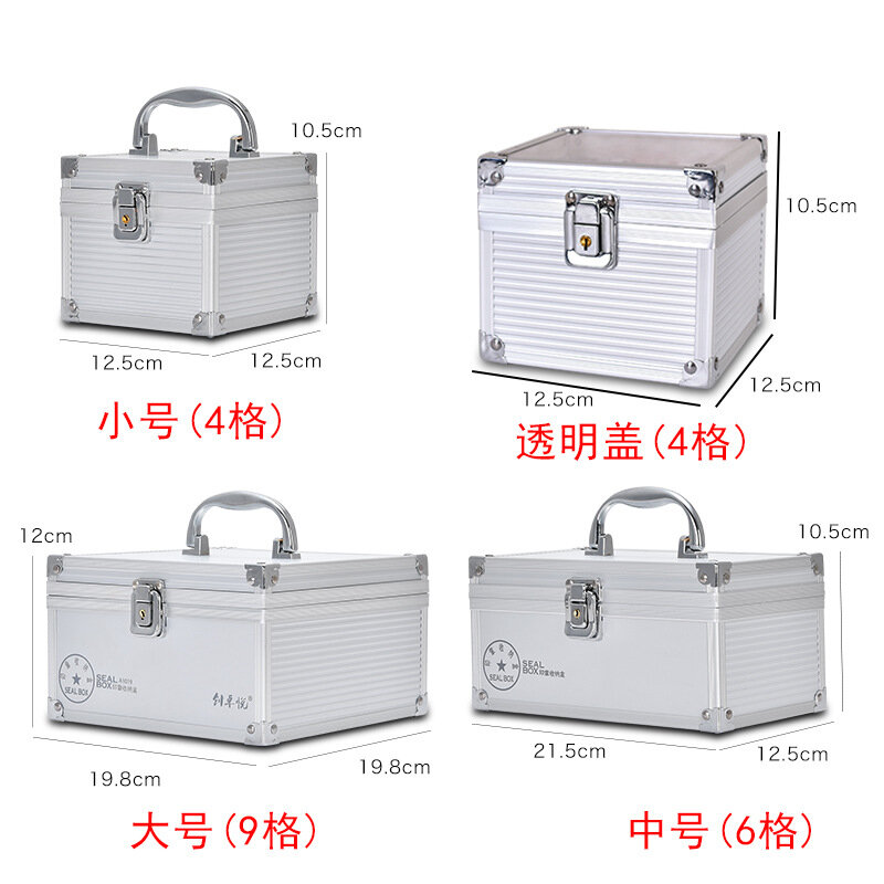 Boîte de rangement portable en alliage d'aluminium avec serrure, fournitures de sceau, gestion financière et comptable