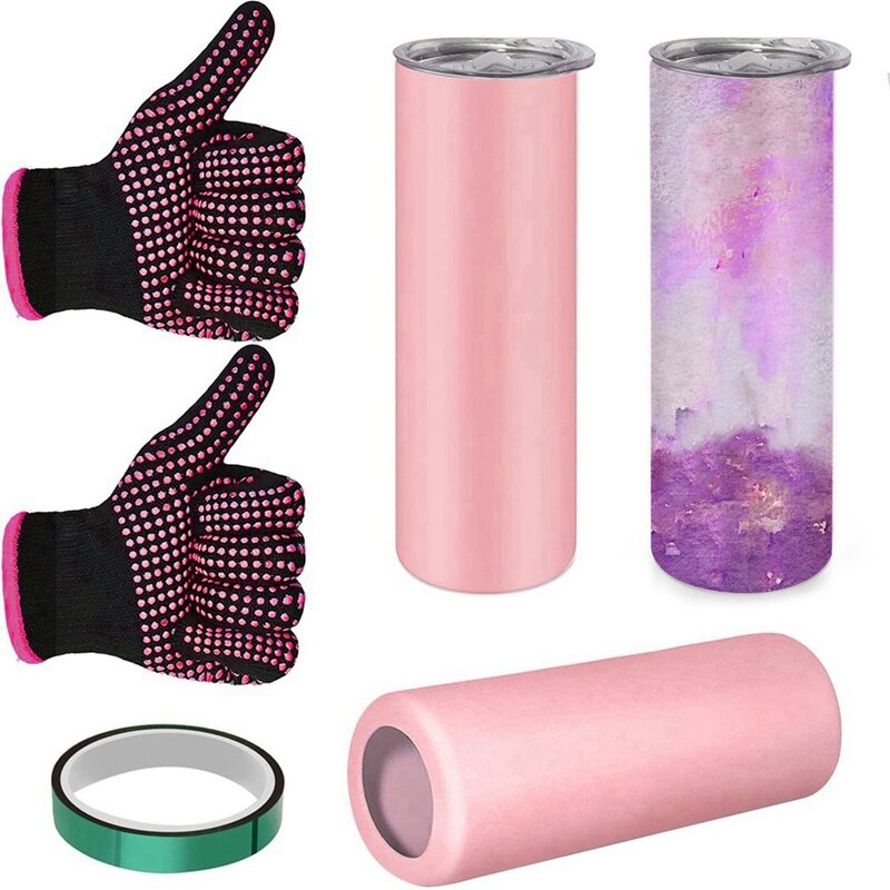 Sublimation Wraps With Heat Tape And Heat Resistant Gloves,For Sublimation Blanks Tumbler,Instead Of Shrink Paper Inoven