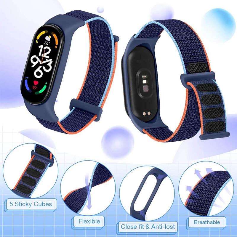 Nylon Lus Voor Xiaomi Mi Band 7-7 Nfc Smartwatch Polsband Sport Miband7 Correa Vervangende Armband Smart Band 7 6 5 4 3 Band