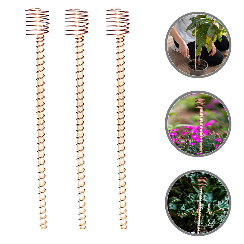 Estacas de electrocultivo para plantas, palos de soporte para plantas, herramienta de bobinado de antena decorativa, 3 piezas