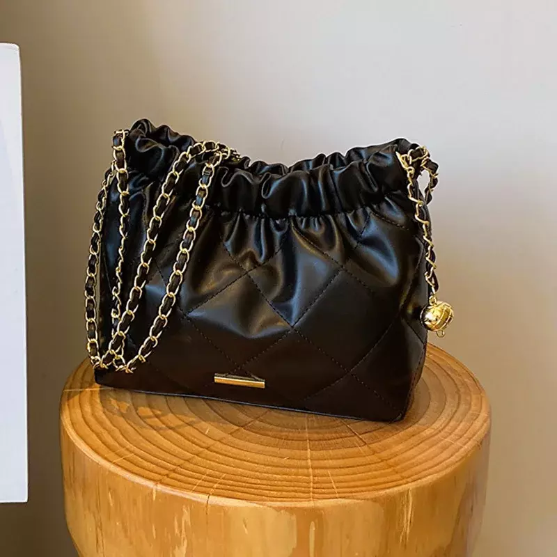 حقائب كروس بو منقوشة للنساء ، حزام سلسلة غير رسمي ، حقيبة كتف دلو ، التنقل ، تصميم مطوي ، الموضة ، ADX05