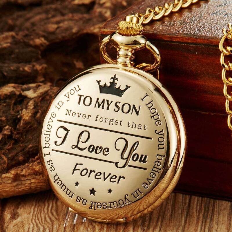 Vintage steampunk vintage Roman numeral quartz pocket watch gold case pendant chain men's and women's