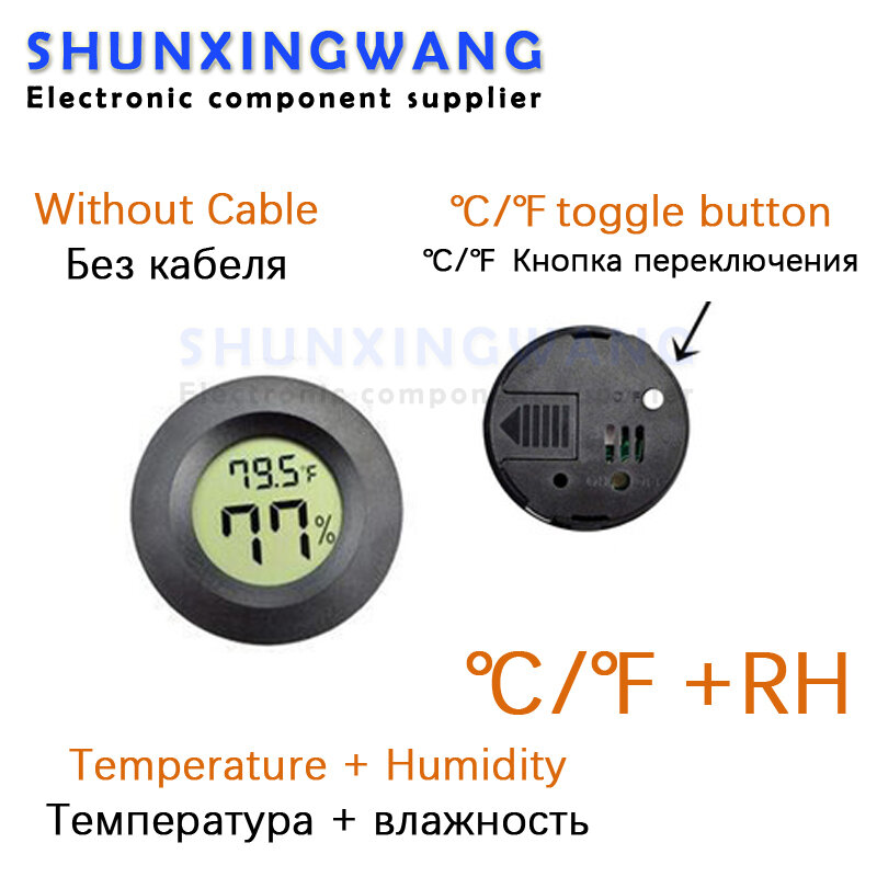 Mini Lcd Digitale Thermometer Hygrometer Temperatuur Indoor Handige Temperatuur Sensor Vochtigheidsmeter Meterinstrumenten Kabel