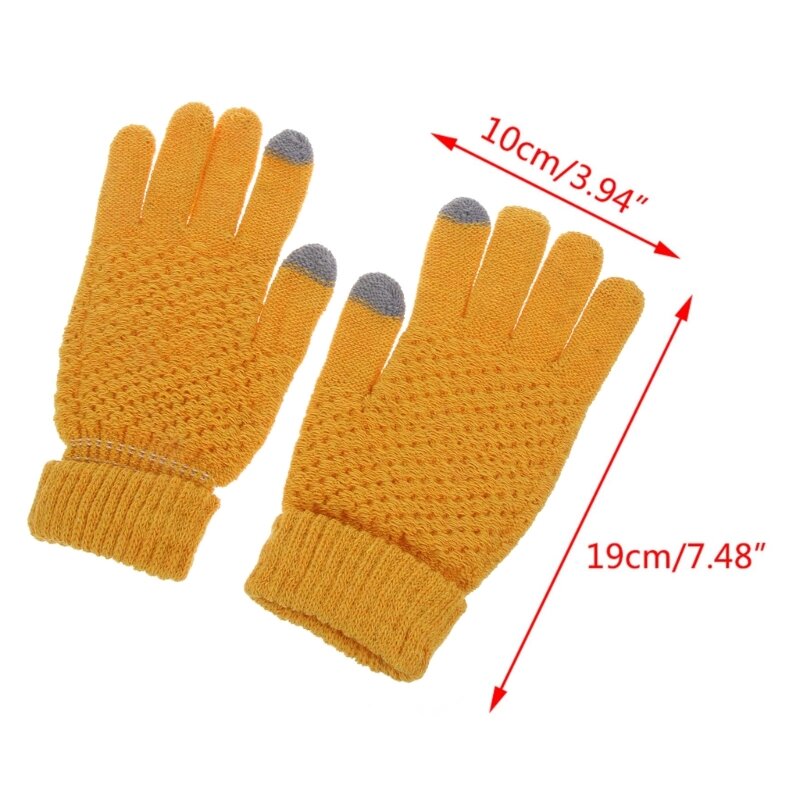 Y1UB Zimowe rękawiczki do ekranów dotykowych Dzianiny ciepłe, grube termiczne Miękkie Wygodne pluszowe podszewki Elastyczne do
