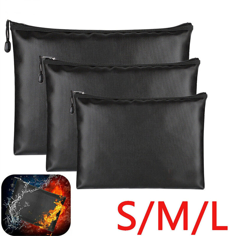 Fireproof Document Bags Liquid Silicone Material Heat Insulation Fire and Water Resistant Safe Zippered Briefcase