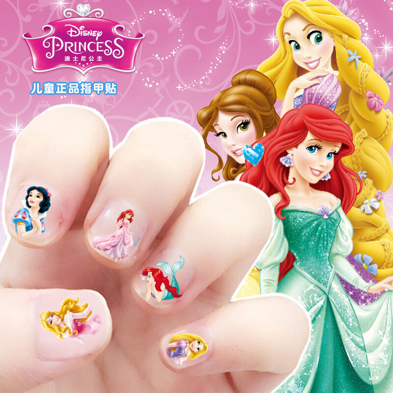 Dzieci mrożone Elsa Anna makijaż zabawka naklejka do paznokci Disney śnieżka księżniczka Sofia Mickey Minnie dzieci naklejki dziewczyny prezent