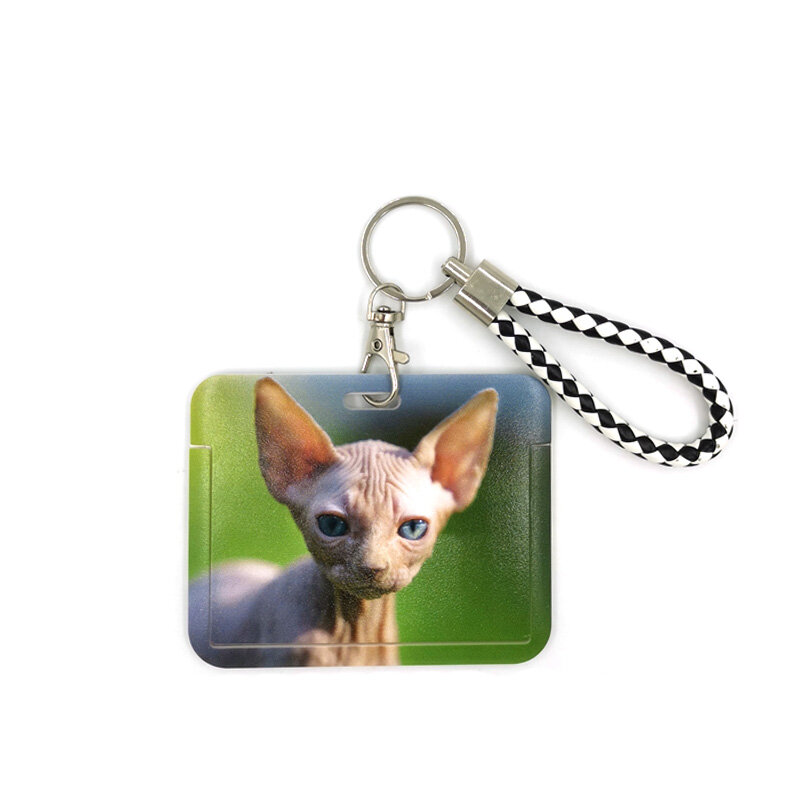 Hairless cat Key lanyard Auto KeyChain ID Karte Pass Gym Handy Abzeichen Kinder Schlüssel Ring Halter Schmuck Dekorationen