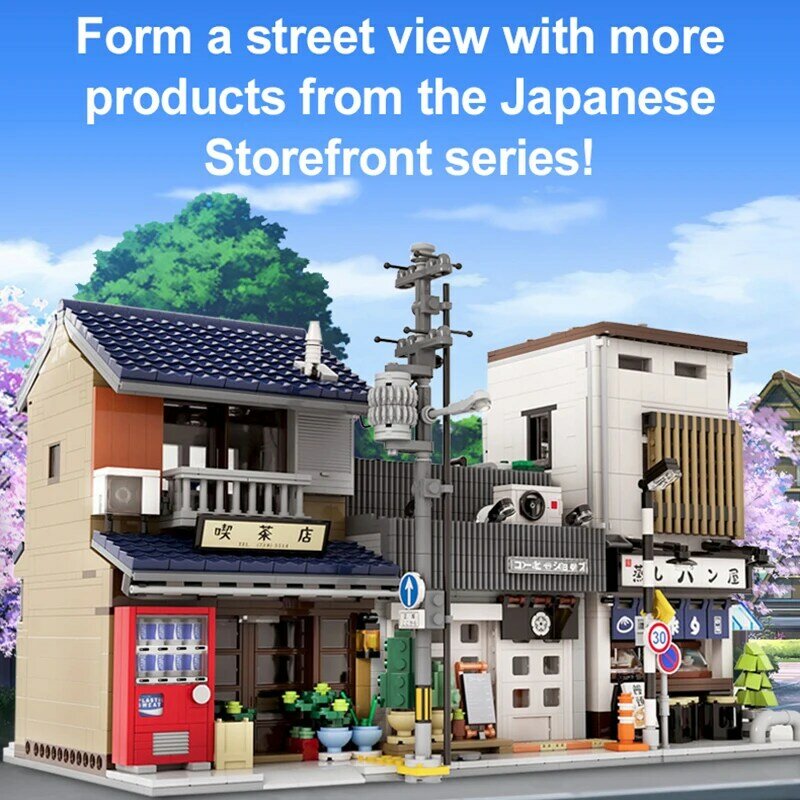 1200 pçs cada led cidade japonês loja de chá casa arquitetura blocos de construção amigos loja figuras tijolos brinquedos para presentes do miúdo