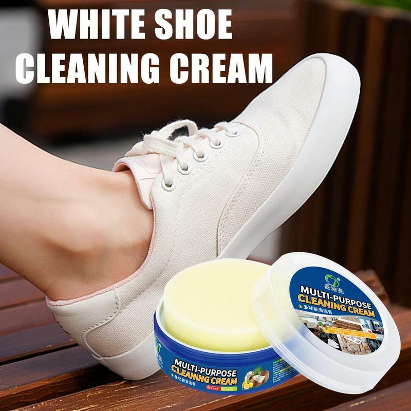 Detergente per scarpe bianco crema detergente per tutti gli usi con spugna scarpe bianche per la casa crema per la pulizia rimozione delle macchie scarpe sbiancante