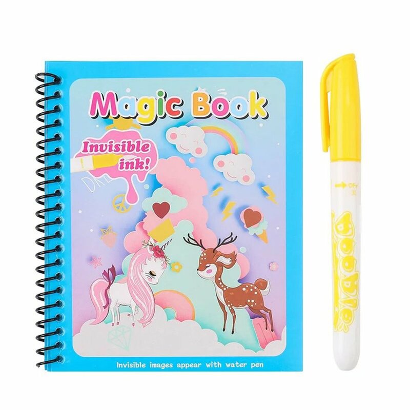 Libro de imágenes para colorear con agua mágica, grafiti reutilizable para guardería, libro de pintura de agua mágica, juguetes de educación temprana para niños