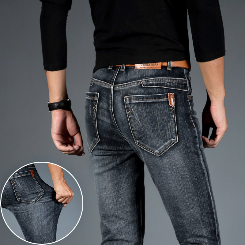 Męskie Super jeansy ze streczem na jesień i zimę: modne, smukłe, proste i wygodne obcisłe dżinsy rurki Traf Homme workowate dżinsy