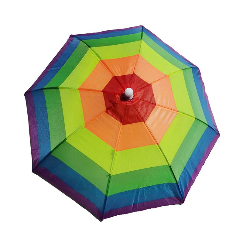 Colorful Umbrella Hat Umbrella Hat with Elastic Band Fishing Umbrella Hat for Adults Kids Women Men