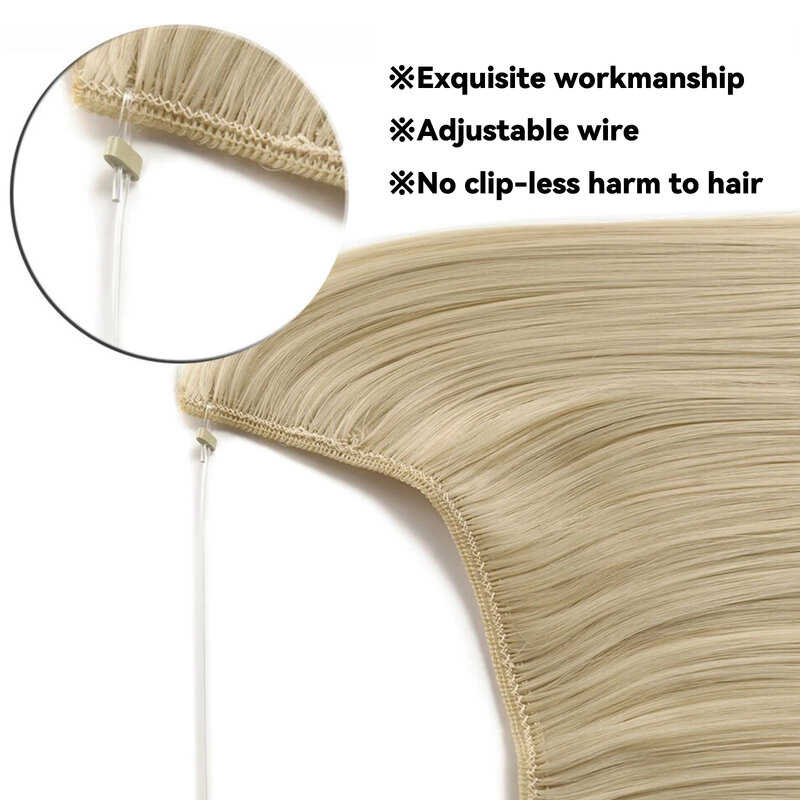 أسود الاصطناعية الشعر للنساء ، طويل متموج هيربيسي ، لا مقاطع ، سماكة ، الاستخدام اليومي ، قطعة الشعر كاذبة ، مقاومة للحرارة ، 2 قطعة