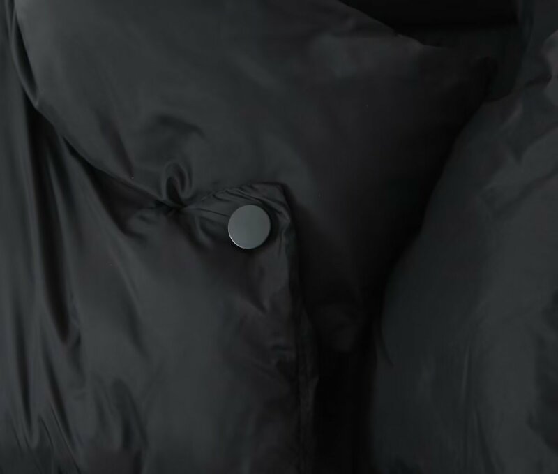Strive & Di-Veste courte à col roulé pour femme, manteau rétro décontracté, parka noire, mode de rue
