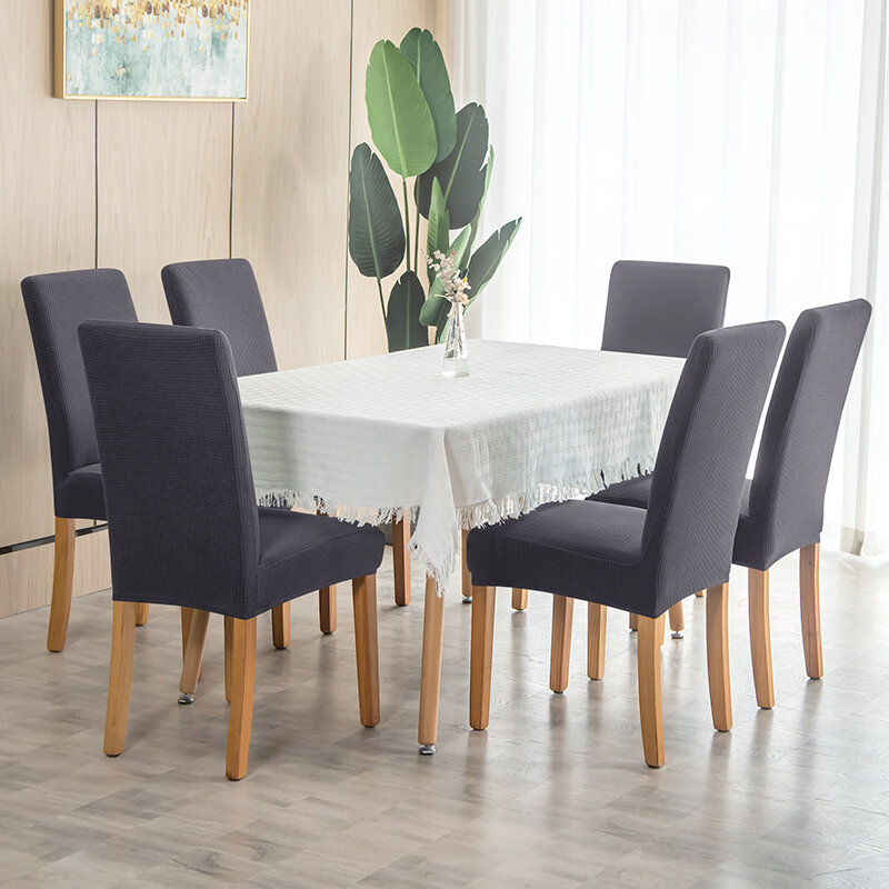 Nuova fodera per sedia Jacquard elastica impermeabile per sala da pranzo coprisedili per sedie cucina matrimonio Hotel banchetto sedile protettivo