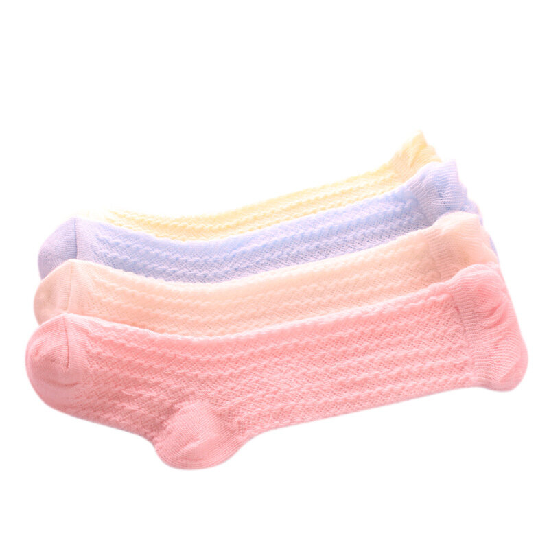 Calzini morbidi per bambini caldi calzini Anti-zanzara di media lunghezza per bambini estivi in rete di cotone carino
