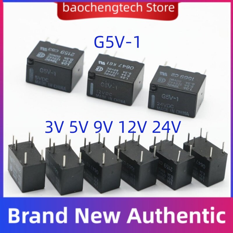 G5V-1-5VDC G5V-1-12VDC G5V-1-24VDC G5V-1-3VDC G5V-1-9VDC Low Signal Relay One open and one close 6-pin 1A
