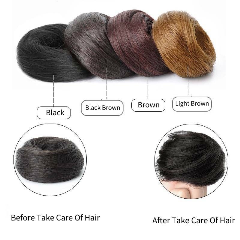 Synthetic Elastic Hair Bun Messy Straight Chignons Elastic Hair Scrunchies Hairpieces Updo Ponytail Extensions For Women