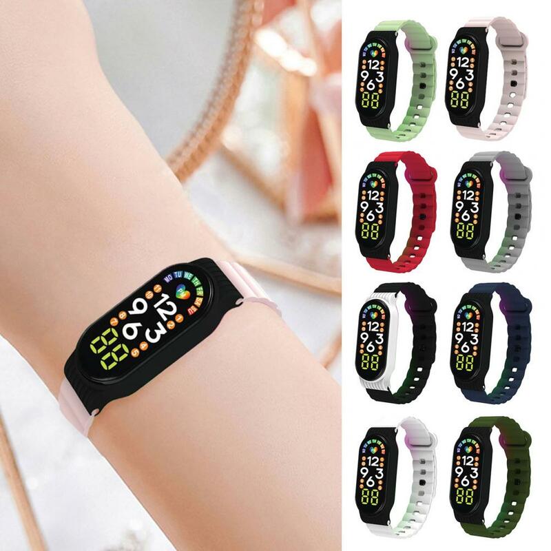 Electronic Watch Couple Watch Ultra-Thin Silicone Strap Waterproof LED Display Student Watch for Sports Business Leisure