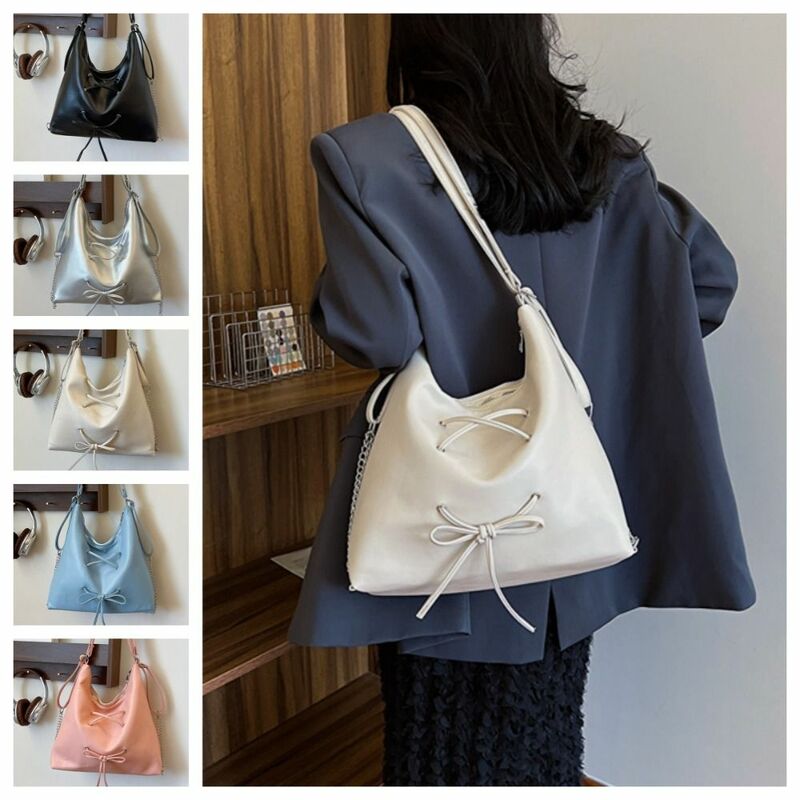 Handbag Balletcore Bow Bag Fashion Korean Style Shopping Bag PU Leather Crossbody Bag Backpack Y2K Bow Tie Shoulder Bag Women