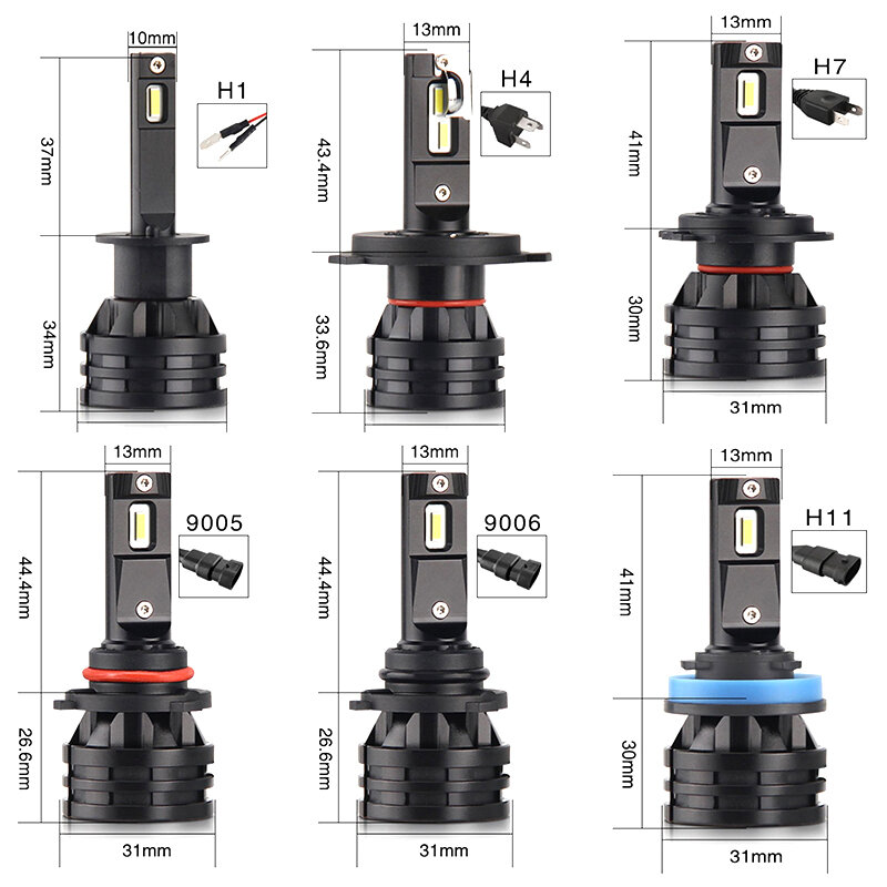 Mini ampoule LED automatique pour BMW et Bemz, lampe de sauna de voiture, M2, 12000Lm, H7, 60W, H4, H7, H11, 9005, 9006 K, 6000K