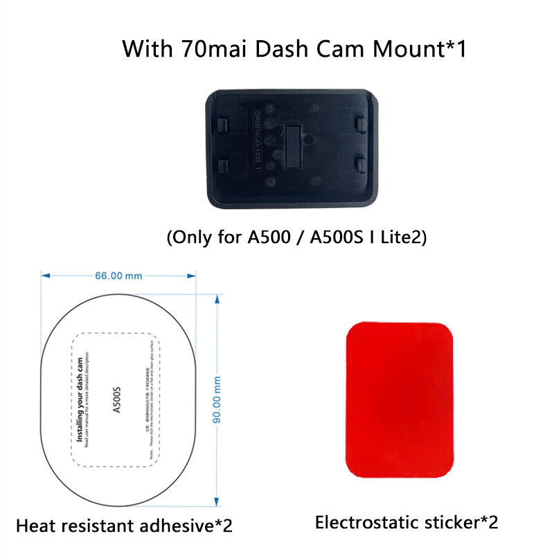 Montagem Dash Cam para 70mai Pro Plus, A500S, Lite2, Montagem A200