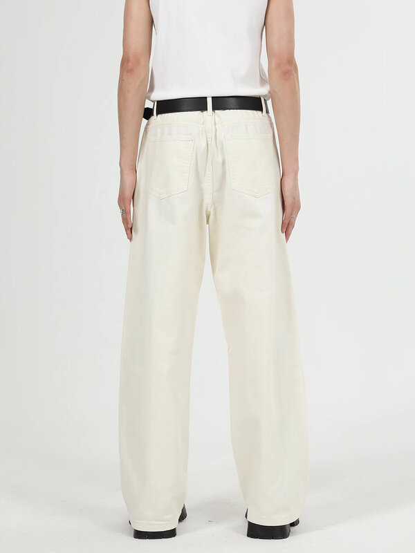 Повседневные однотонные мешковатые джинсы REDDACHiC для мужчин, свободные прямые джинсовые брюки карамельных цветов с широкими штанинами, мужские брюки, Корейская летняя одежда