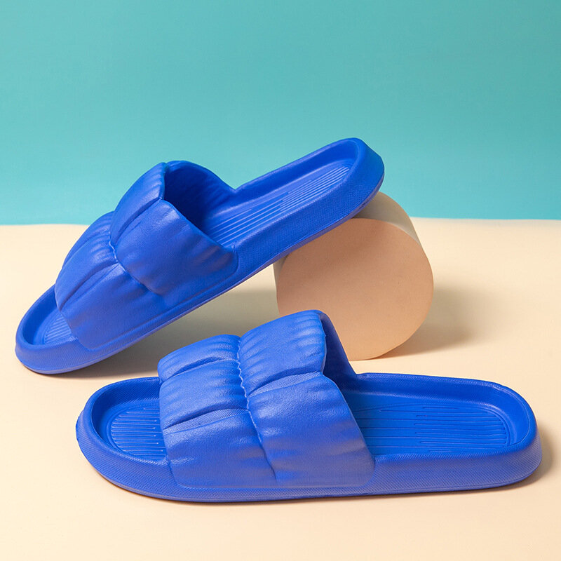 Sandalias de tacón alto antideslizantes para hombre y mujer, chanclas de verano a la moda, zapatos de playa, calzado de ducha, suela suave, tobogán de baño