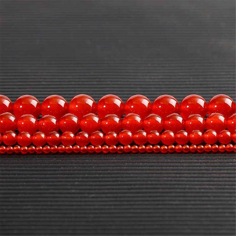 Perles d'Agate Rouge Naturelle, Clip Tissé à la Main, Bracelet, Collier, Matériel de Bijoux, L388