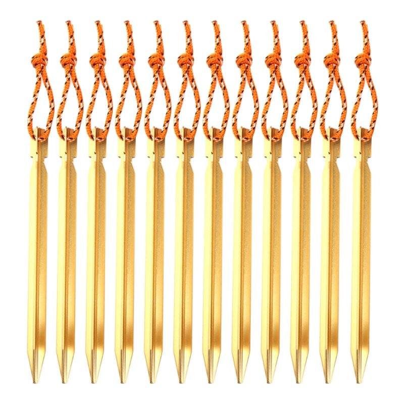 12Pieces Essential Camping Tent Stakes Ground Anchors Tent Accessories