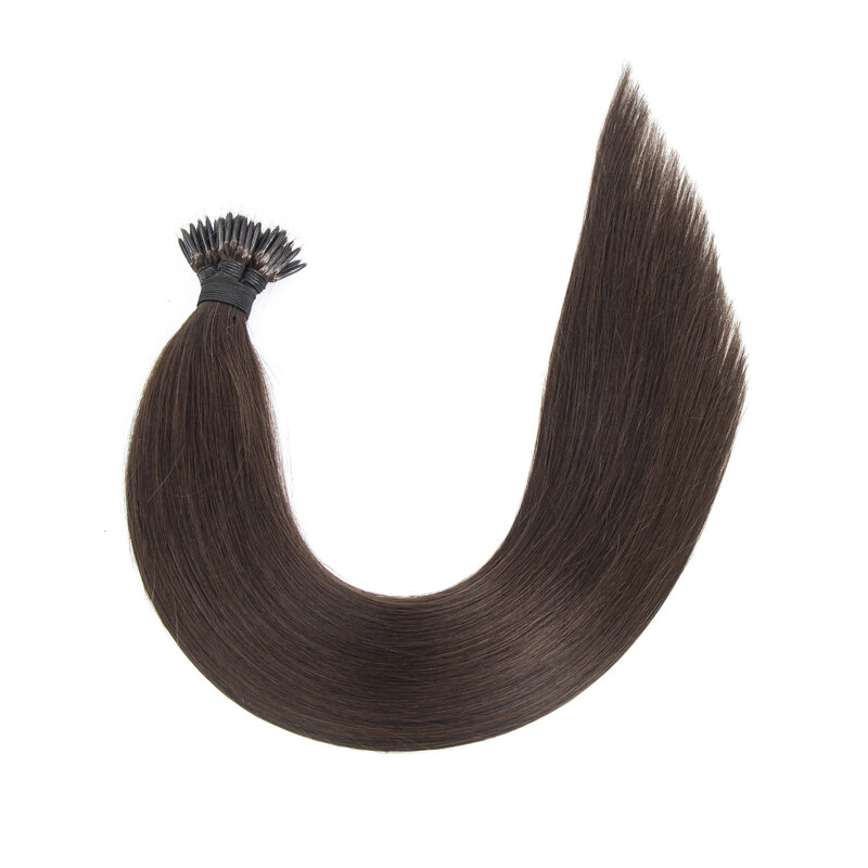 DIO-Extensions de cheveux humains droites sur mesure, CharacterRings, Micro Links, Micro Bead Loop, Pré-collé, Noir naturel, 16-22 ", 1g par brin