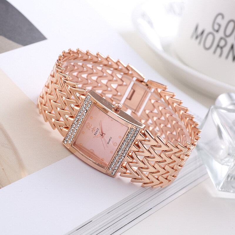 Moda damska zegarki kwarcowe europejski amerykański damska bransoletka zegarek diamenty zegar dziewczyna zegarek na rękę biżuteria