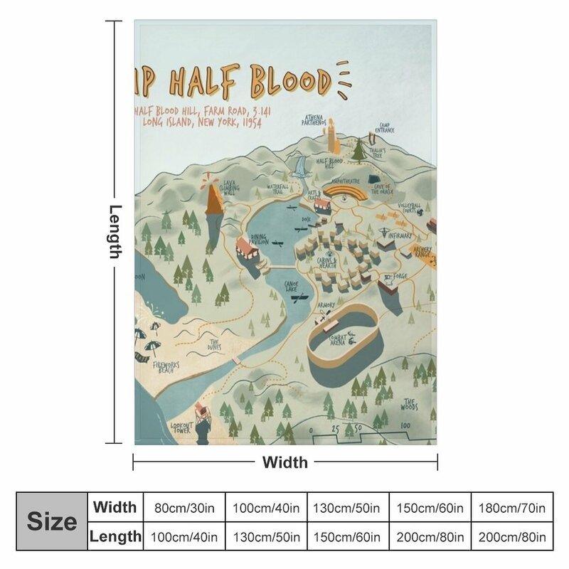 Map of Camp Half Blood Throw Blanket, Couverture décorative, Couverture chaude, Canapé