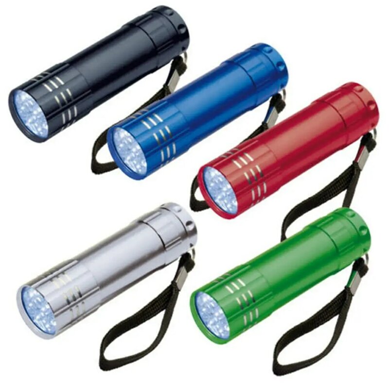 9LED UV Flashlight Powerful Small Camping Torch Ultra-high Brightness Flash Light Lamp