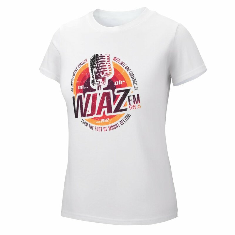 Vintage Radio Design WJAZ T-Shirt spring clothes Women 2024 luxury designer clothing Women Woman T-shirts Women's tee shirt