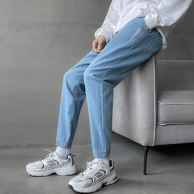 Neue Lose Männer Jeans Männliche Hosen Einfache Design Hohe Qualität Cozy Alle-spiel Studenten Täglichen Beiläufige Gerade Denim Hosen