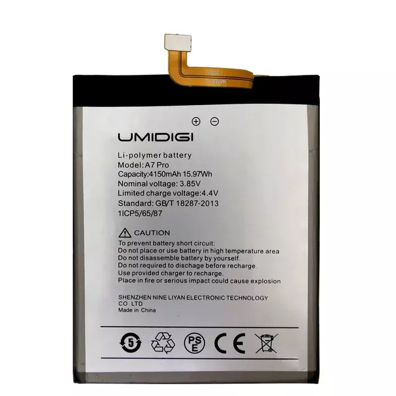 Batterie de téléphone portable pour UMI Umidigi A7 Pro, batterie 100% mAh, haute qualité, articulation Polymer 24.com, 4150 d'origine, nouveau