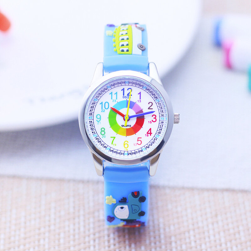 2024 Mode Sport Kinderen Jongens Meisjes Siliconen Candy Regenboog Quartz Horloges Kleine Cartoon Horloges For3-10years Kinderen Studenten