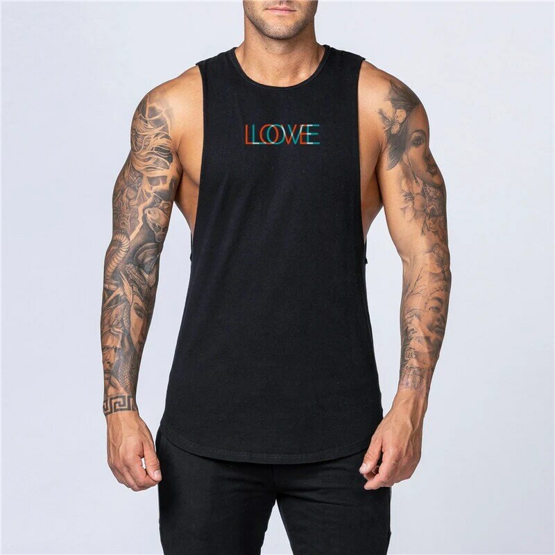 New Men's Summer Sports Casual Sleeveless Vest Male Gym Bodybuilding Fitness Training Muscle Breathable Slim Fit Singlet