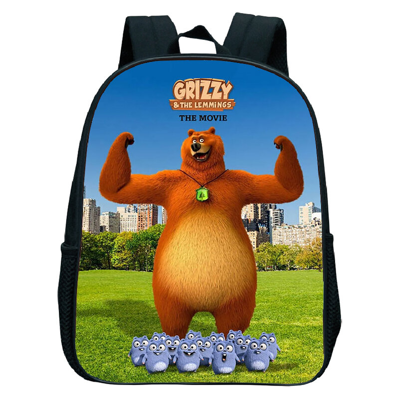 Новые рюкзаки Grizzy And The lemings с принтом для мальчиков и девочек, мультипликационный рюкзак для детского сада, водонепроницаемые детские школьные сумки, Аниме Сумка