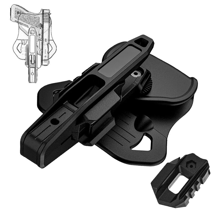 Sarung pistol kompetitif taktis untuk semua tumpukan ganda G1ock 9mm/SW40/357 sarung pistol kanan kiri tersembunyi dengan rel terintegrasi