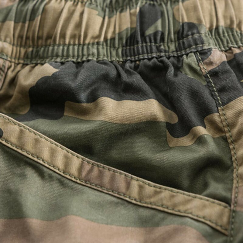 Men Pants Camouflage Print Elastic Waist Casual Cargo Pants Summer Harem Sweatpants Sports Slacks Trousers Legging Outdoor 124
