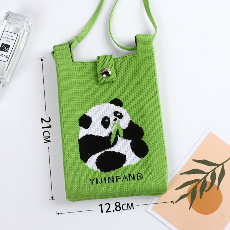 Милая искусственная многоразовая женская сумка для телефона с рисунком мини панды
